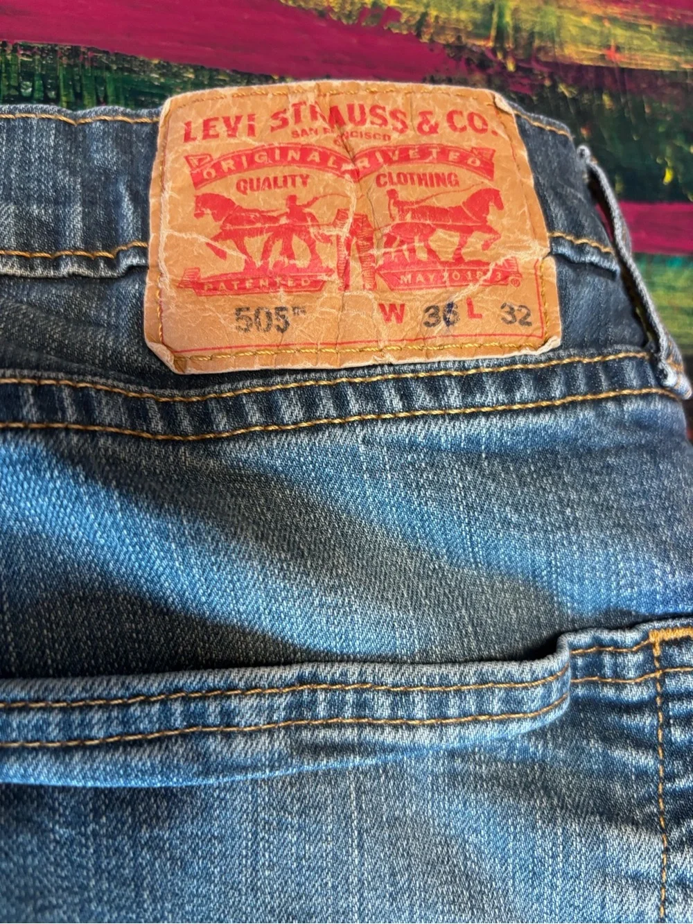 Levi's Men's Faded Blue Straight Jeans